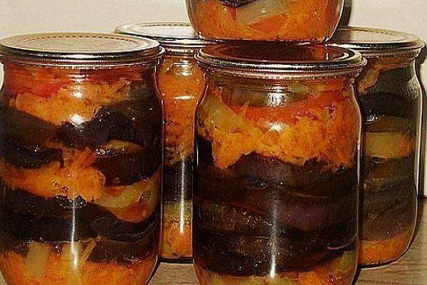 Острая закуска из баклажанов на зиму
