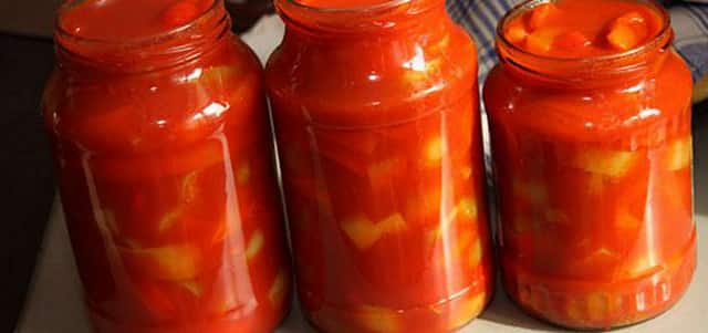 Лечо из болгарского перца с томатной пастой — рецепты на зиму по домашнему