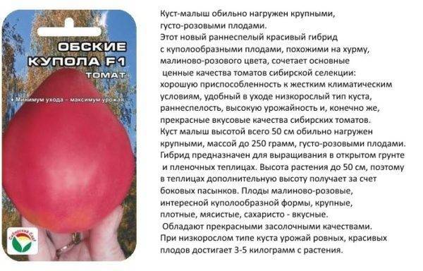 Фото, отзывы, описание, характеристика, урожайность гибрида томата «обские купола f1»