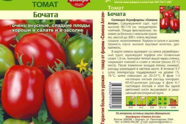 Описание сорта томата Бочата, характеристика и выращивание