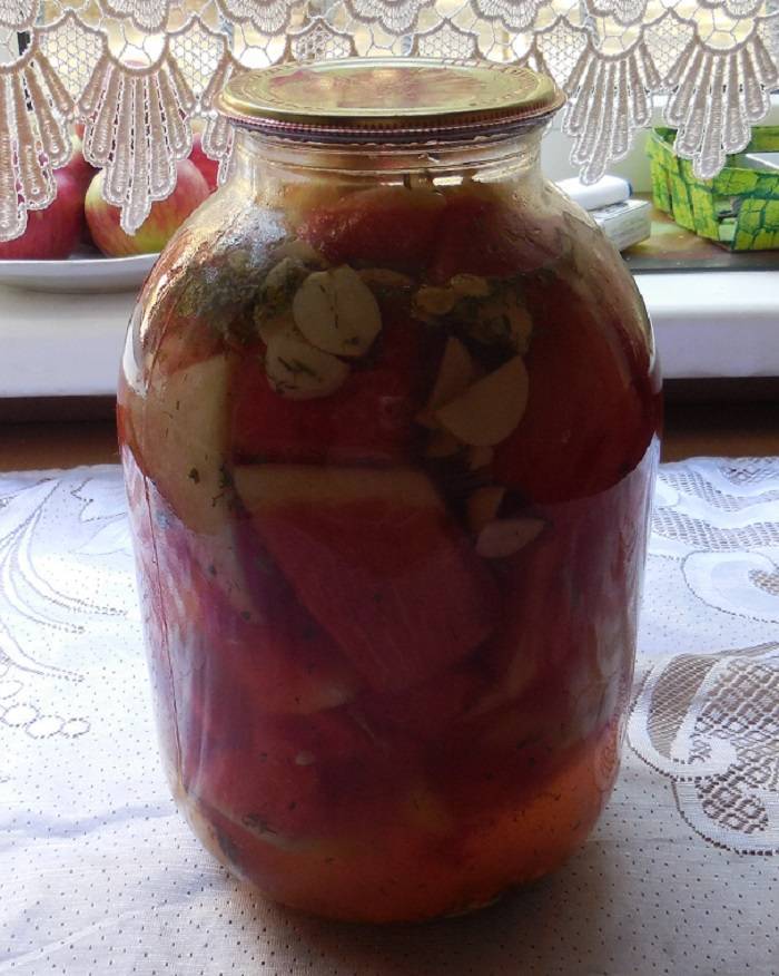 6 лучших рецептов приготовления помидоров с арбузом на зиму без стерилизации