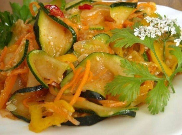 Самый вкусный рецепт быстрого приготовления кабачков по-корейски на зиму